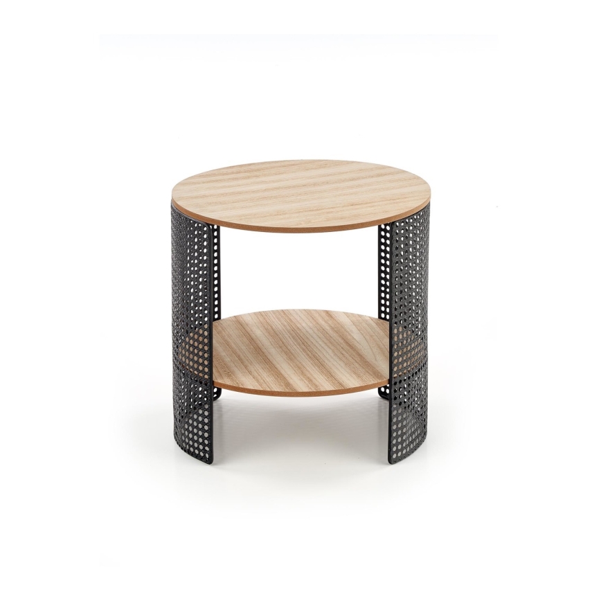 Stolik kawowy TRAFICA 41x41 cm czarny/beżowy