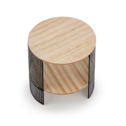 Stolik kawowy TRAFICA 41x41 cm czarny/beżowy