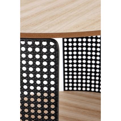 Stolik kawowy TRAFICA 41x41 cm czarny/beżowy