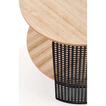 Stolik kawowy TRAFICA 41x41 cm czarny/beżowy