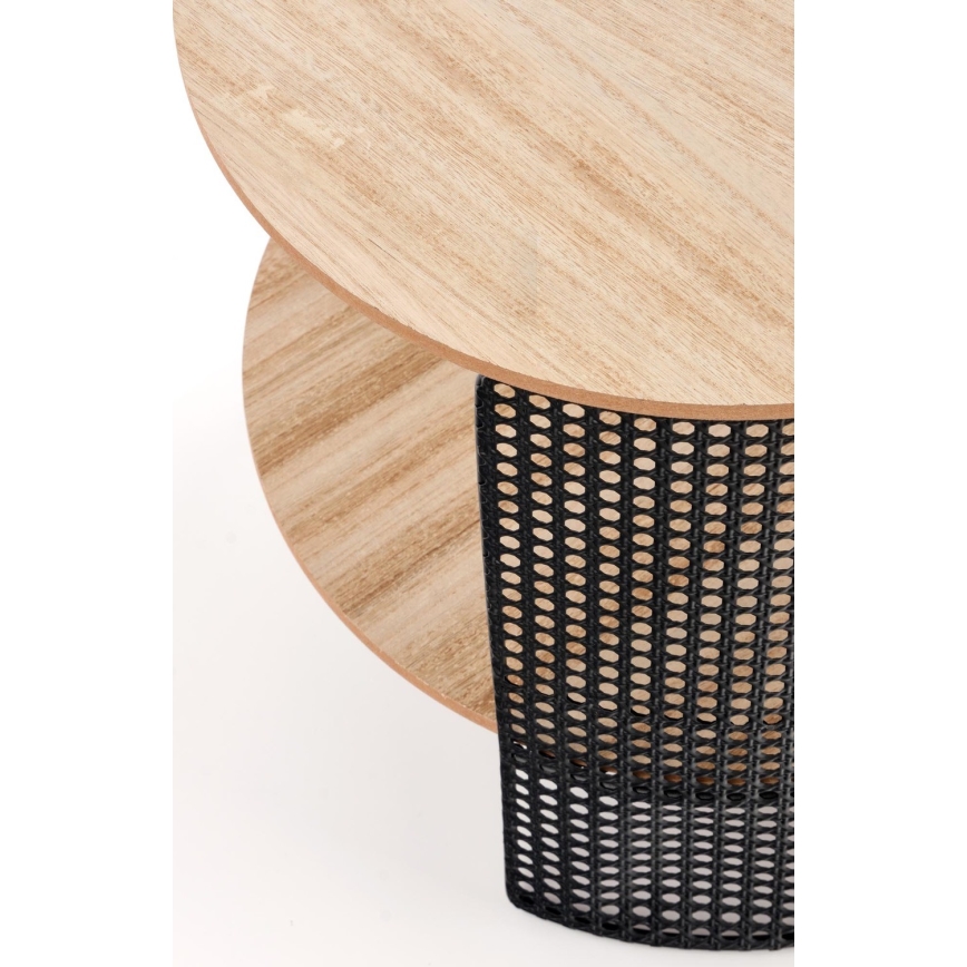 Stolik kawowy TRAFICA 41x41 cm czarny/beżowy