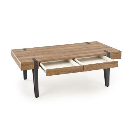 Stolik kawowy TULUZA 41x120 cm złoty orzech/czarny