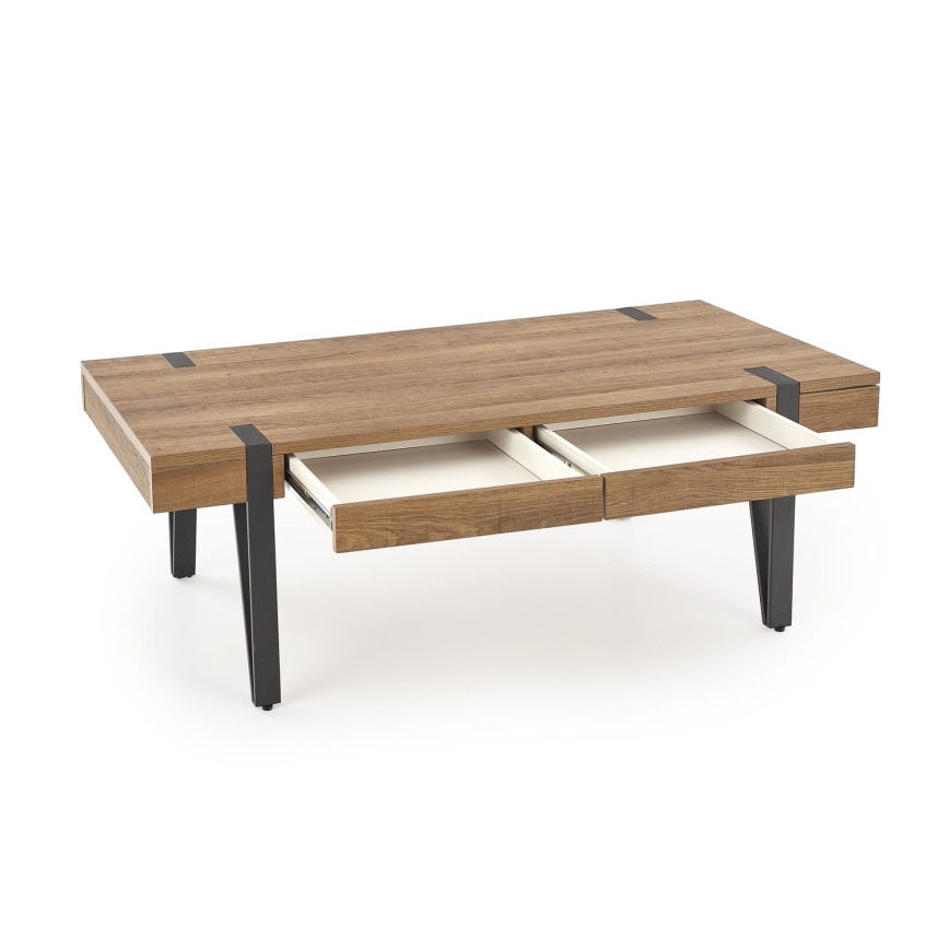 Stolik kawowy TULUZA 41x120 cm złoty orzech/czarny