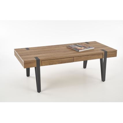 Stolik kawowy TULUZA 41x120 cm złoty orzech/czarny