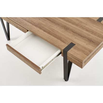 Stolik kawowy TULUZA 41x120 cm złoty orzech/czarny