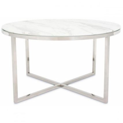 Stolik kawowy VERTIGO 45x80 cm chrom błyszczący/biały
