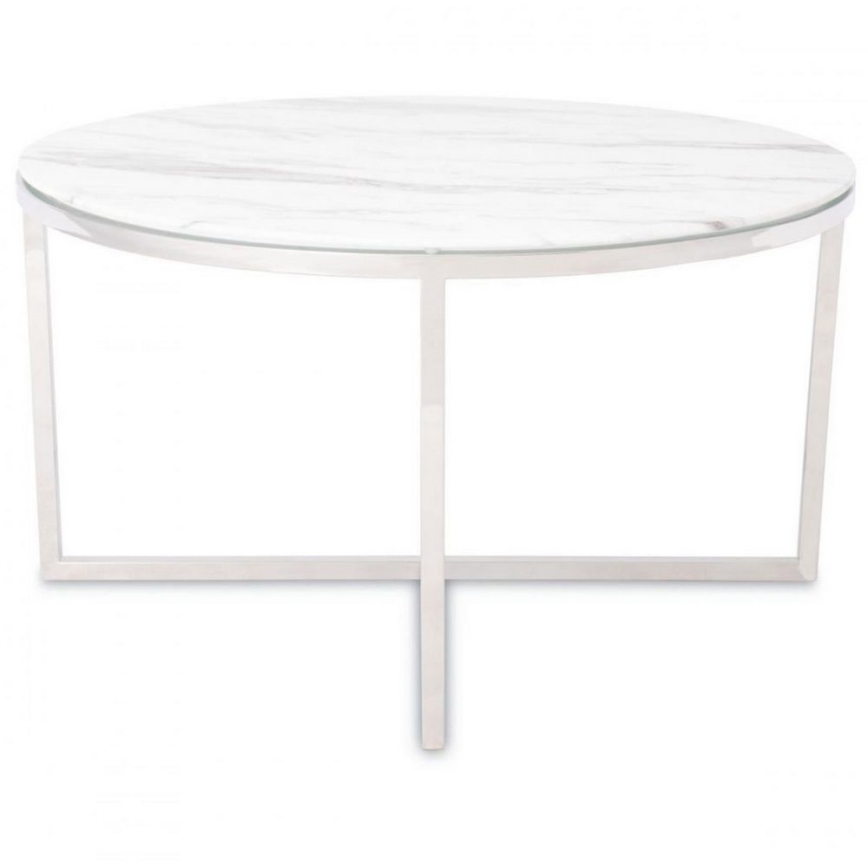 Stolik kawowy VERTIGO 45x80 cm chrom błyszczący/biały