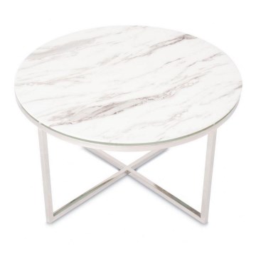 Stolik kawowy VERTIGO 45x80 cm chrom błyszczący/biały