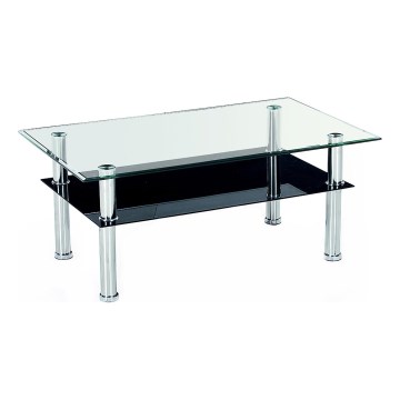 Stolik kawowy YOLANDA 50x103 cm przezroczysty/chrom błyszczący