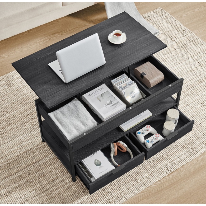 Stolik kawowy z podnoszonym blatem NYRO czarny