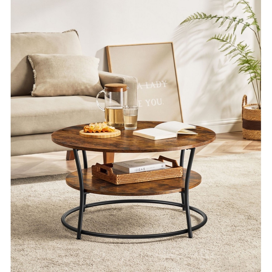 Stolik konferencyjny ELDUR brązowy/czarny