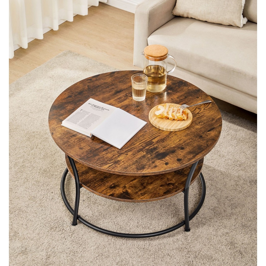 Stolik konferencyjny ELDUR brązowy/czarny