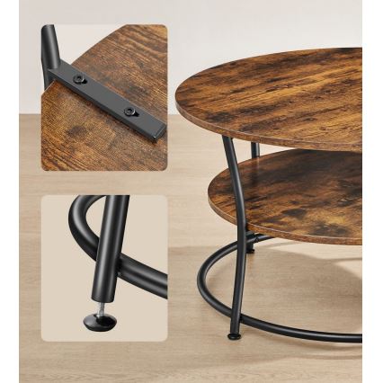 Stolik konferencyjny ELDUR brązowy/czarny