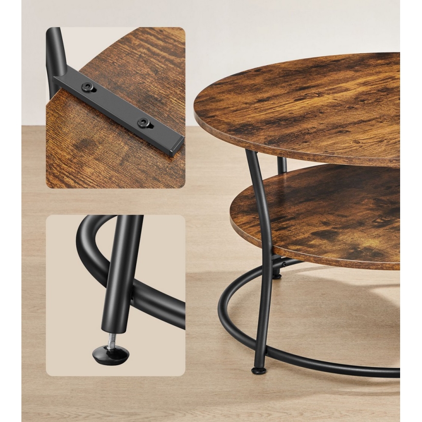 Stolik konferencyjny ELDUR brązowy/czarny