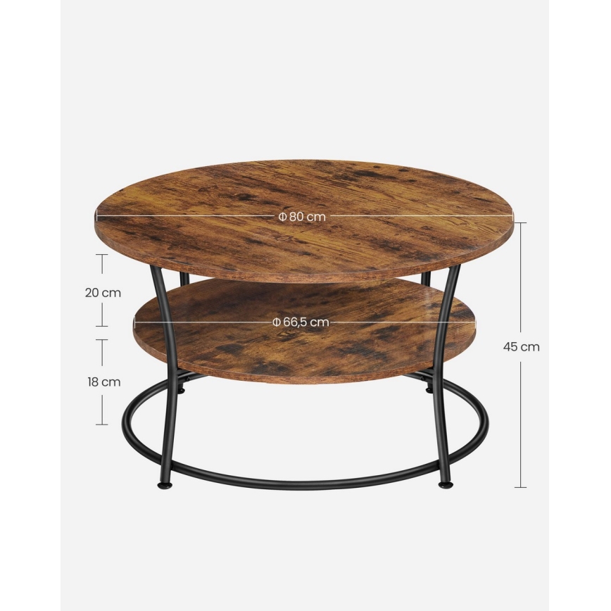 Stolik konferencyjny ELDUR brązowy/czarny