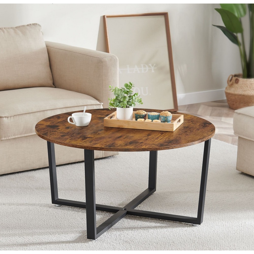 Stolik konferencyjny ELDUR brązowy/czarny