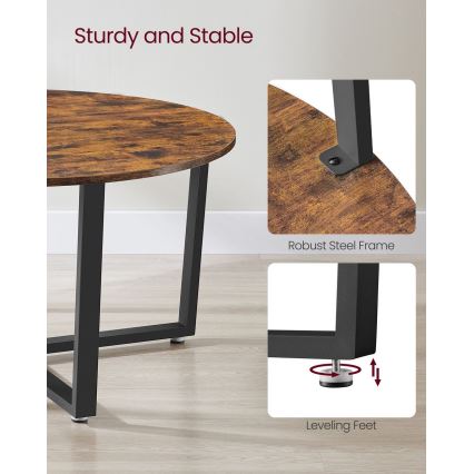 Stolik konferencyjny ELDUR brązowy/czarny