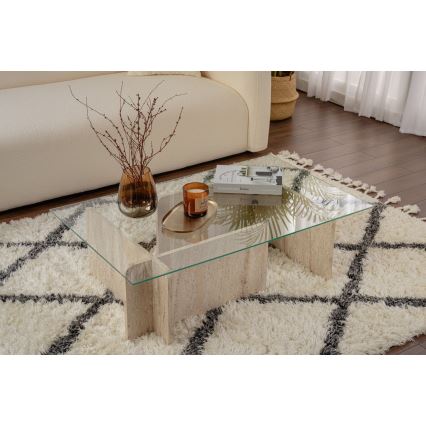 Stolik konferencyjny ESCAPE 105x65 cm beżowy/przezroczysty