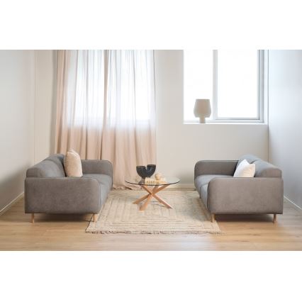 Stolik konferencyjny LUCA 82 cm przezroczysty/dąb