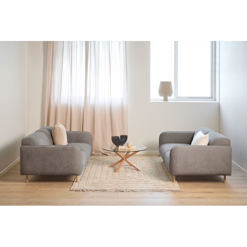 Stolik konferencyjny LUCA 82 cm przezroczysty/dąb