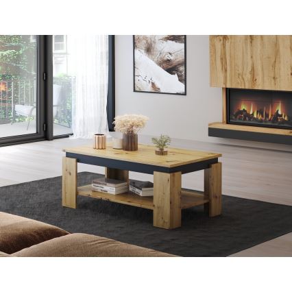 Stolik konferencyjny LUNO dąb artisan/czarny