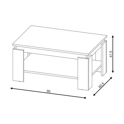 Stolik konferencyjny LUNO dąb artisan/czarny