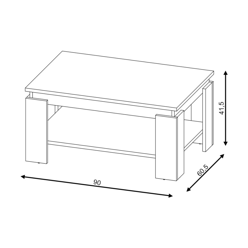 Stolik konferencyjny LUNO dąb artisan/czarny