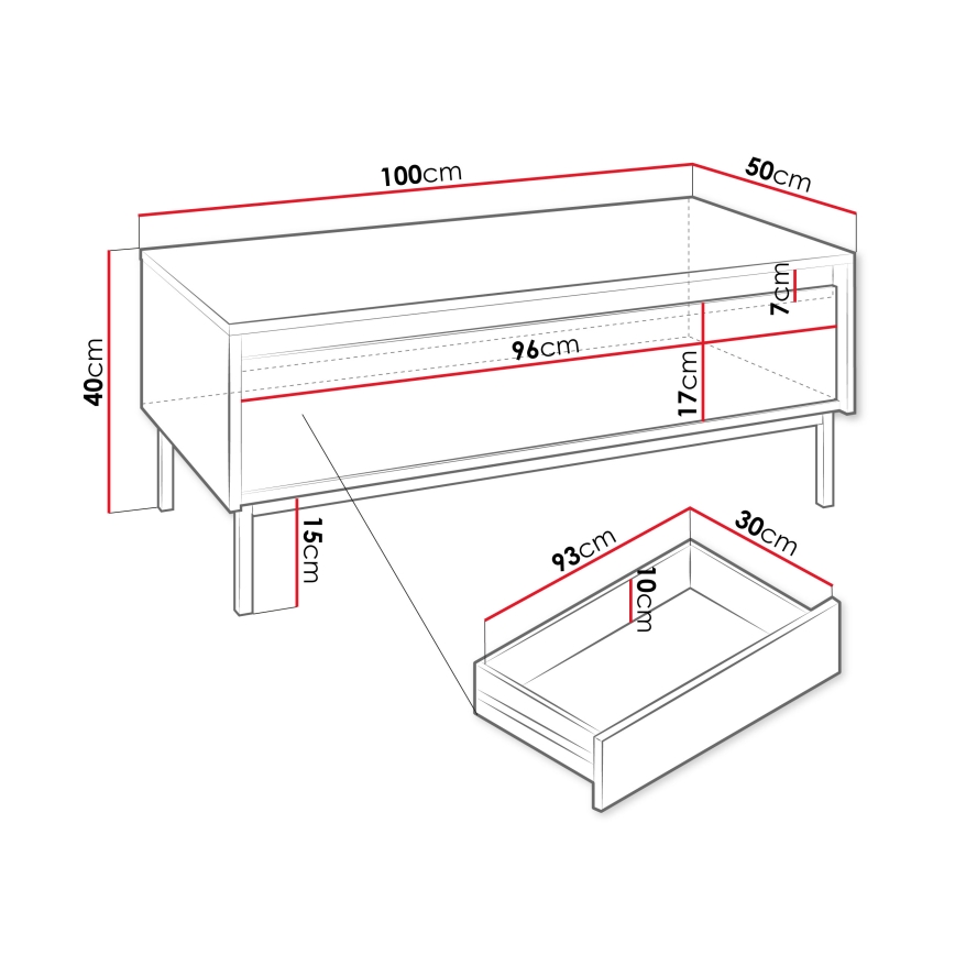 Stolik konferencyjny OZMI 40x100 cm kaszmir