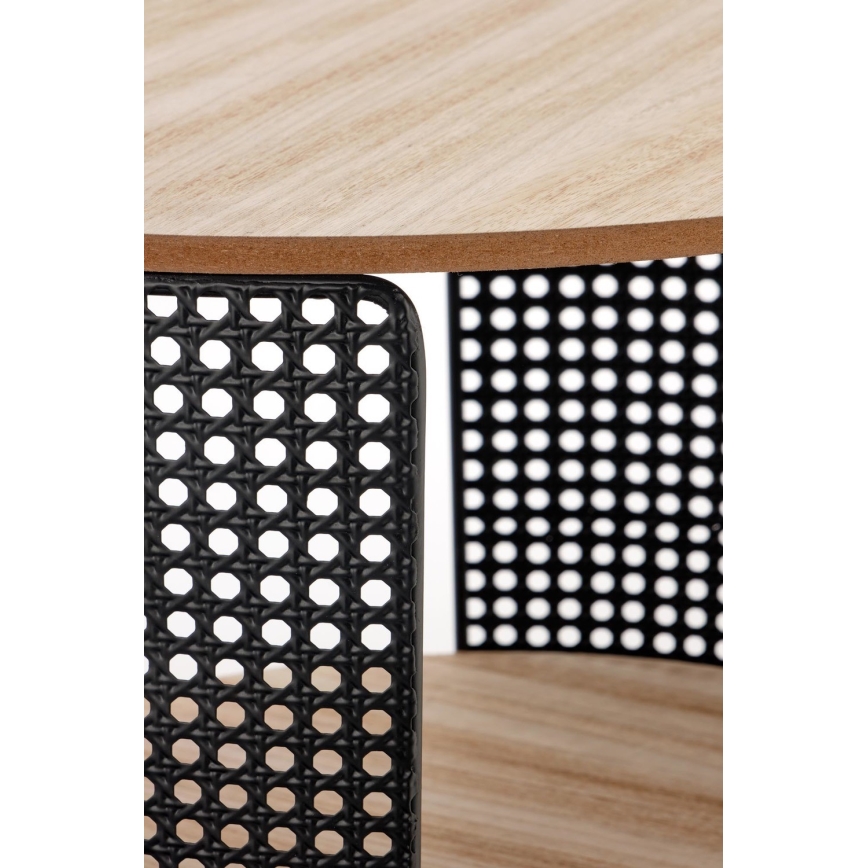 Stolik konferencyjny TRAFICA 41x41 cm czarny/beżowy