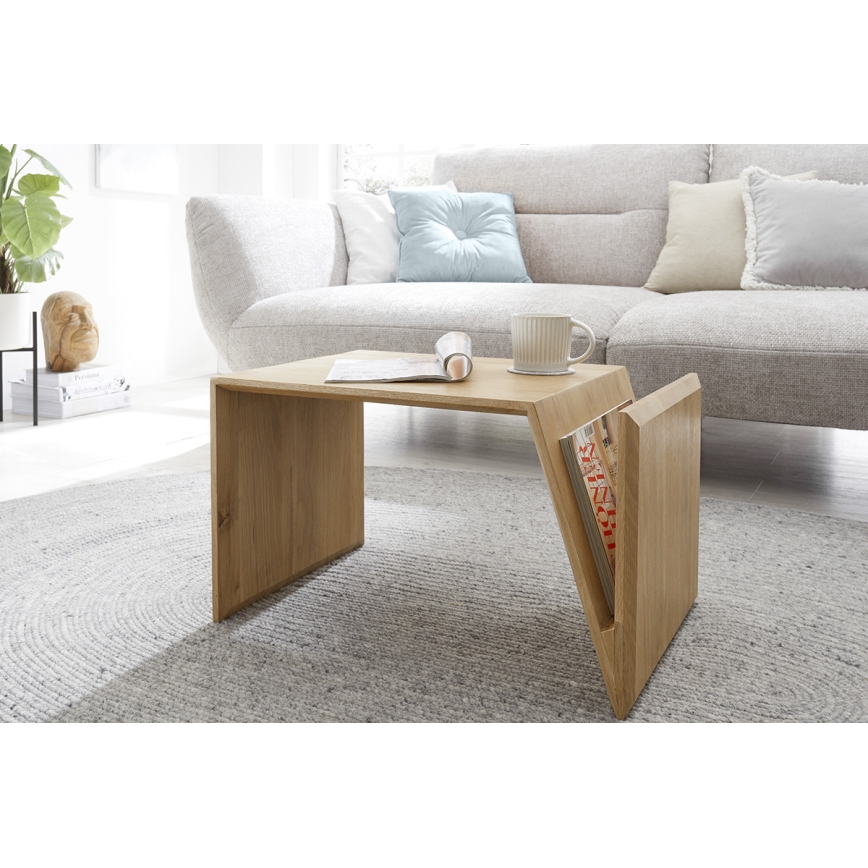 Stolik kawowy PRISM 60x40 cm z regulacją ustawienia (pionowo/poziomo), dąb