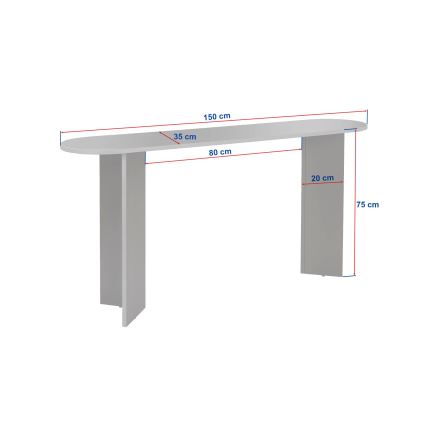 Stolik konsolowy MESA 150x35 cm trawertyn