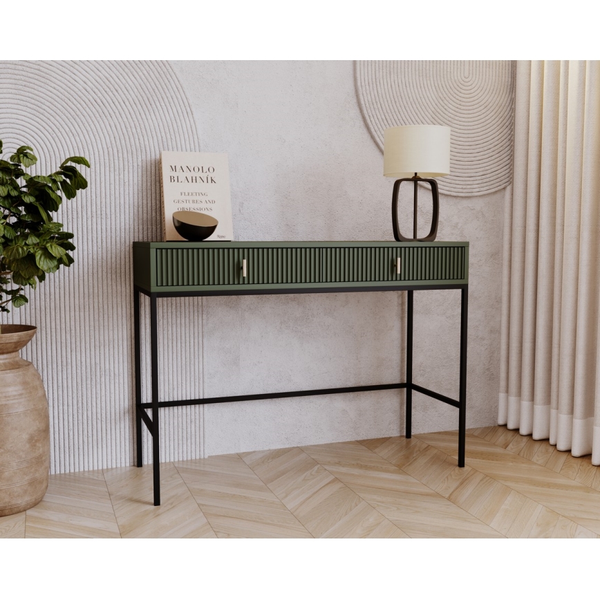 Stolik konsolowy SUE zielony/czarny