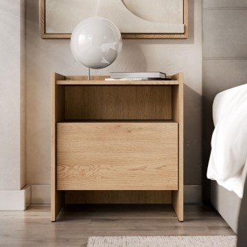 Stolik nocny JAPANDI 60x53 cm dąb Cremona