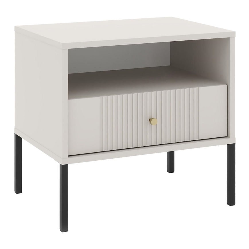 Stolik nocny LUE beżowy/czarny