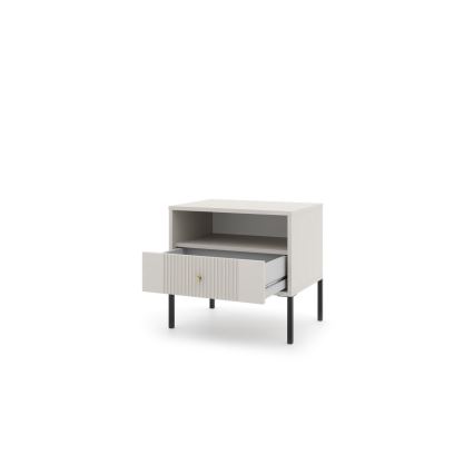 Stolik nocny LUE beżowy/czarny