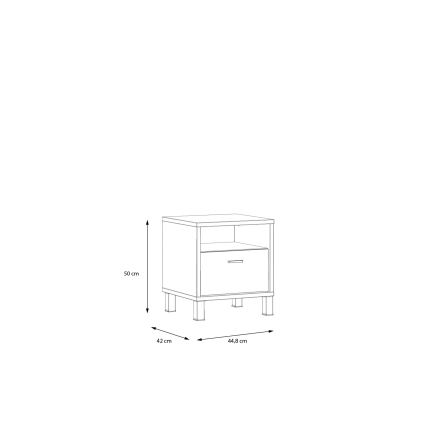 Stolik nocny OREN brązowy/czarny