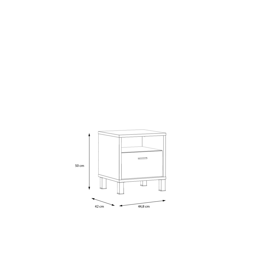 Stolik nocny OREN brązowy/czarny