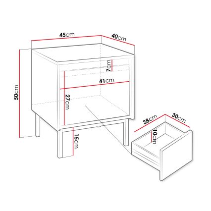 Stolik nocny OZMI 50x45 cm kaszmir