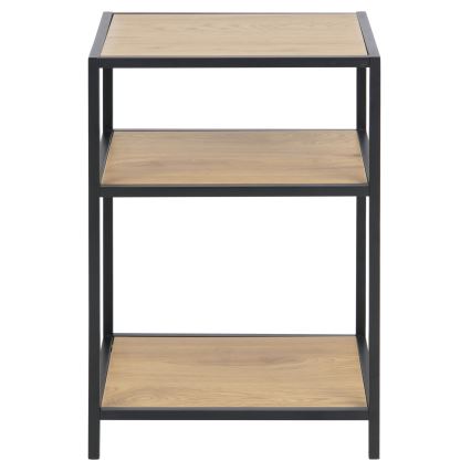 Stolik nocny SARON dąb/czarny