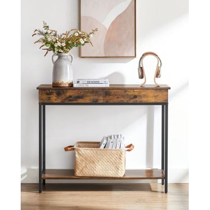 Stolik pomocniczy LUVOR brązowy/czarny