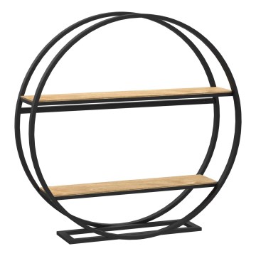 Stolik pomocniczy SHELF o średnicy 62,5 cm, dąb