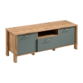 Stolik RTV MENTA 138x49 cm dąb wotan/zielony