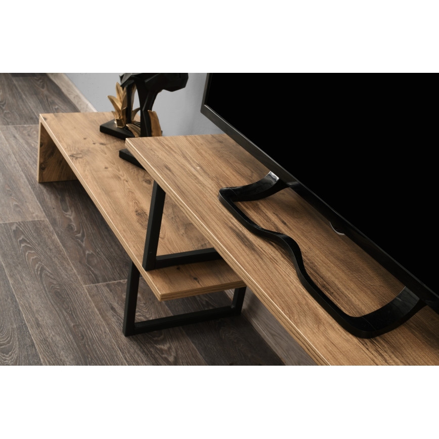 Stolik RTV OVIT 44x153 cm brązowy/czarny