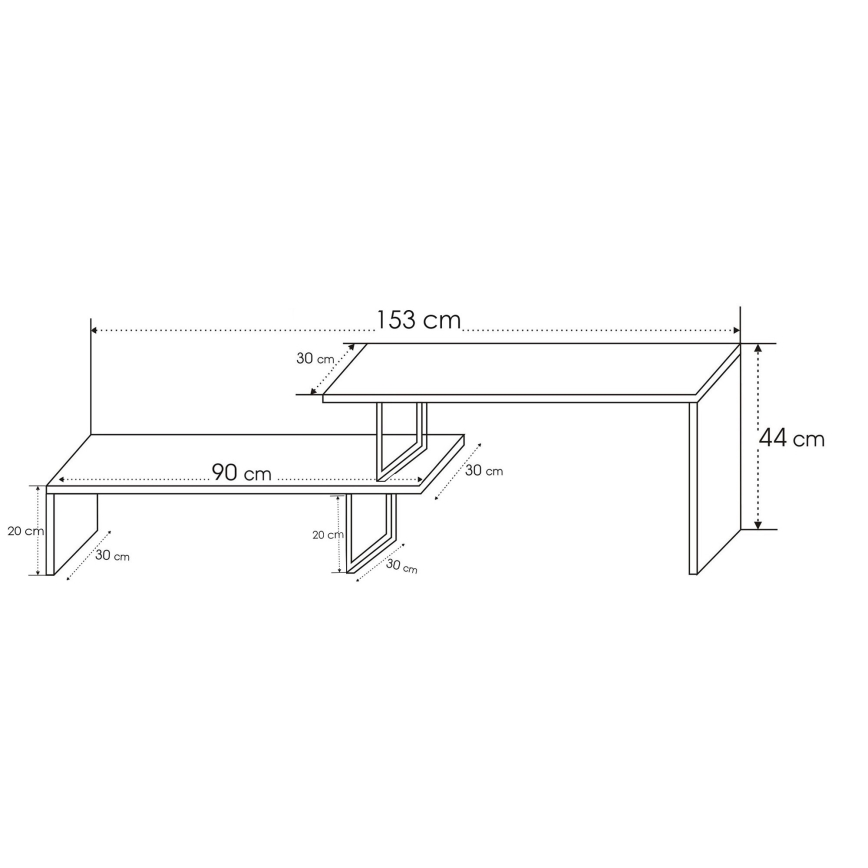 Stolik RTV OVIT 44x153 cm brązowy/czarny