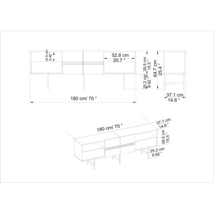 Stolik TV DERIN 64,7x180 cm biały