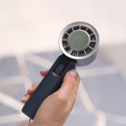 Stylies - Ładowalny ręczny wentylator LACERTI 8W/5V 3000 mAh niebieski
