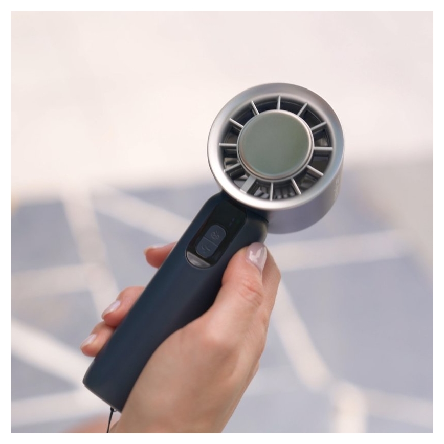 Stylies - Ładowalny ręczny wentylator LACERTI 8W/5V 3000 mAh niebieski