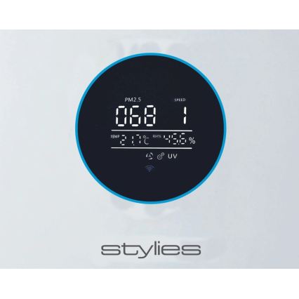 Stylies - Oczyszczacz powietrza z nawilżaczem i lampą UV-C ALPHA 68W/230V Wi-Fi biały
