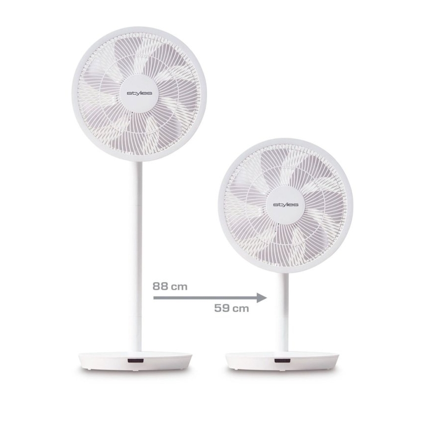 Stylies - Wentylator stojący ANTILA 25W/230V, śr. 40 cm, biały + pilot