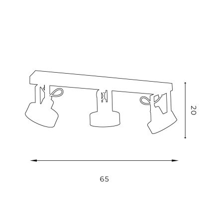 Sufitowe oświetlenie punktowe VIVA 3xGU10-AR111/15W/230V